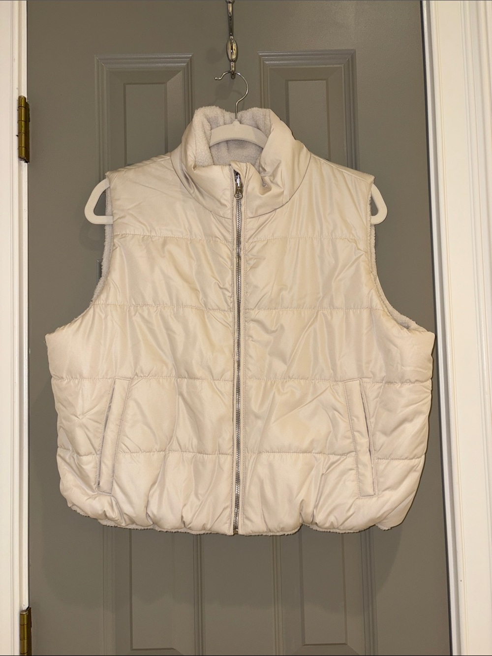 Cream Quilted Puffer Vest